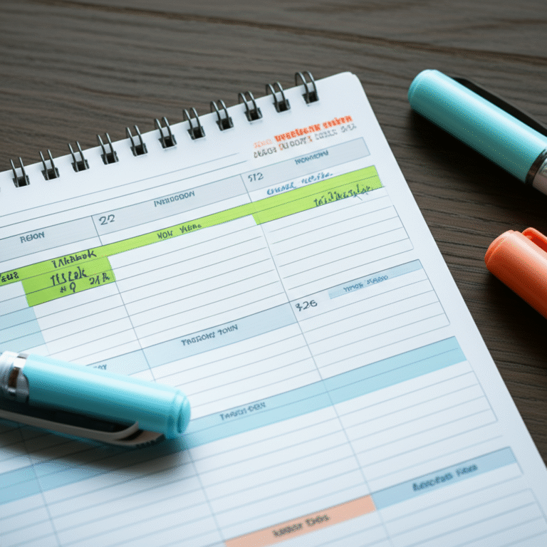 Calendário com horários de trabalho definidos