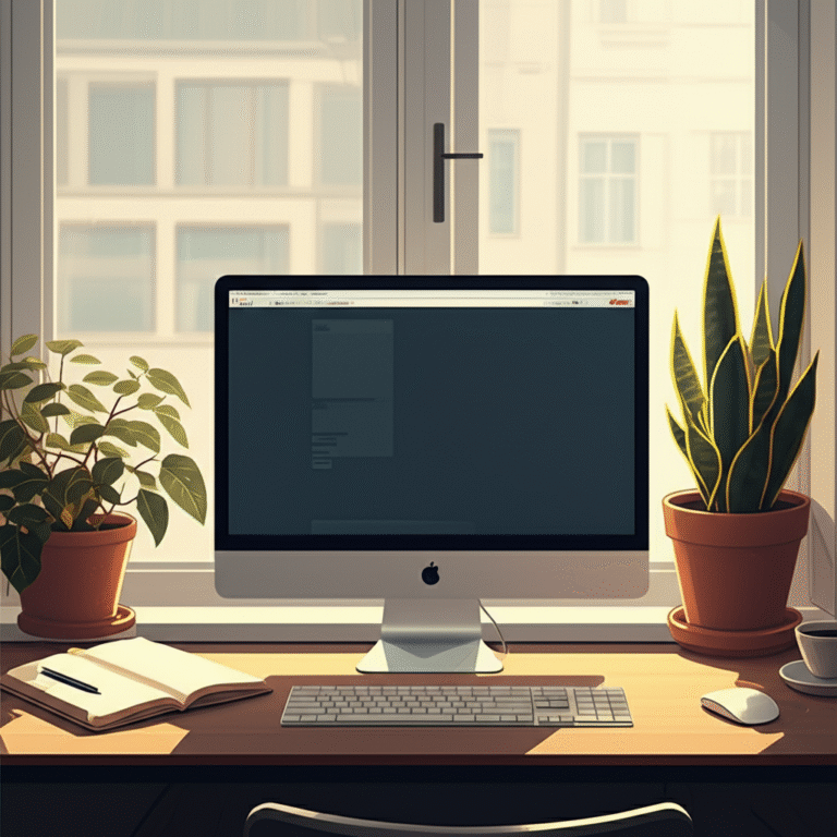 Ambiente de Trabalho Produtivo Espaço de trabalho organizado para freelancer