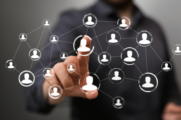 Pessoas conectadas em rede virtual