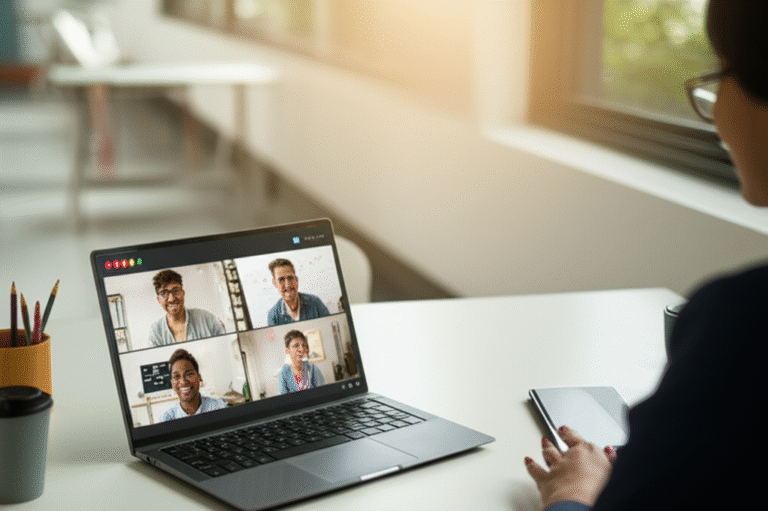 Comunicação Remota Eficaz Pessoas em uma videochamada de trabalho remota